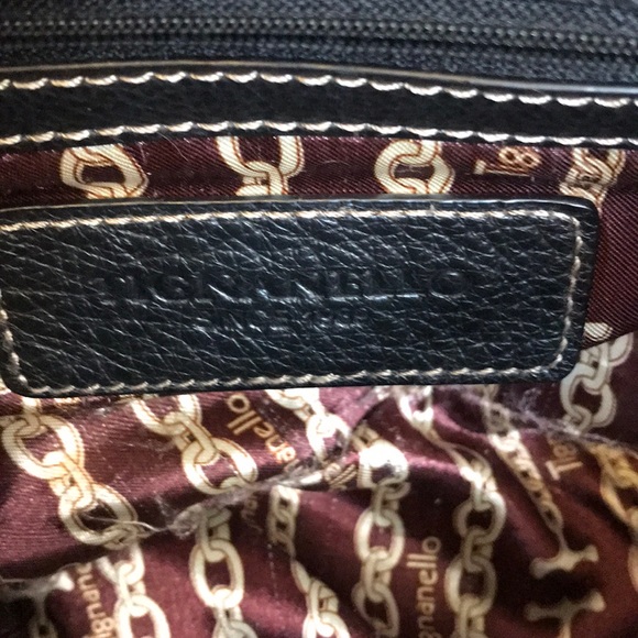 Tignanello black leather square two handle satchel purse - Picture 9 of 15